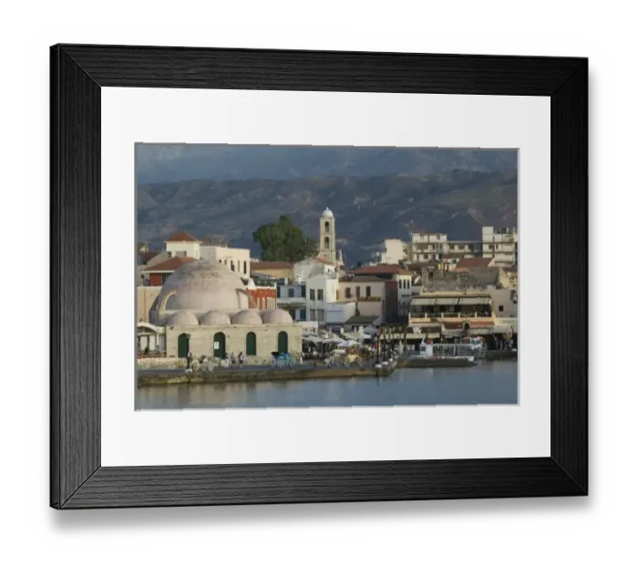Framed Print : GREECE, CRETE, Hania Province, Hania: Hania from the Venetian Port / Sunset Framed Print : GREECE, CRETE, Hania Province, Hania: Hania from the Venetian Port / Sunset