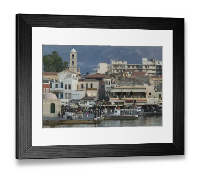 Framed Print : GREECE, CRETE, Hania Province, Hania: Dusk  /  Evening at the Venetian Port