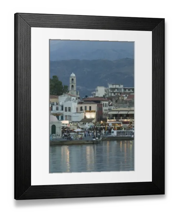 Framed Print : GREECE, CRETE, Hania Province, Hania: Dusk / Evening at the Venetian Port Framed Print : GREECE, CRETE, Hania Province, Hania: Dusk / Evening at the Venetian Port