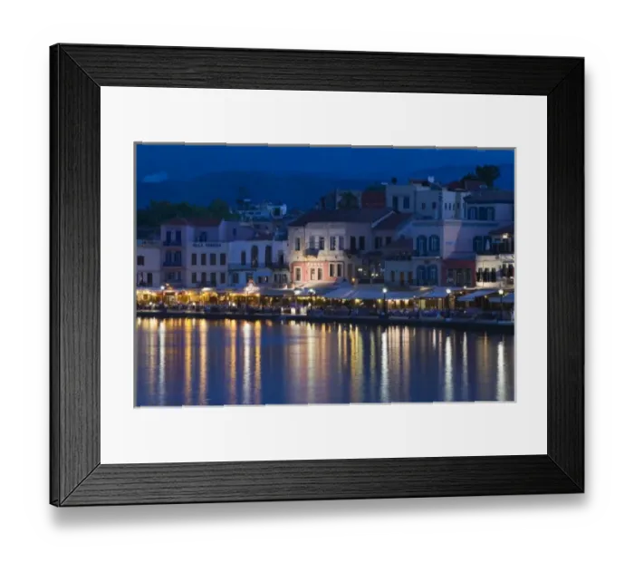 Framed Print : GREECE, CRETE, Hania Province, Hania: Dusk / Evening at the Venetian Port Framed Print : GREECE, CRETE, Hania Province, Hania: Dusk / Evening at the Venetian Port