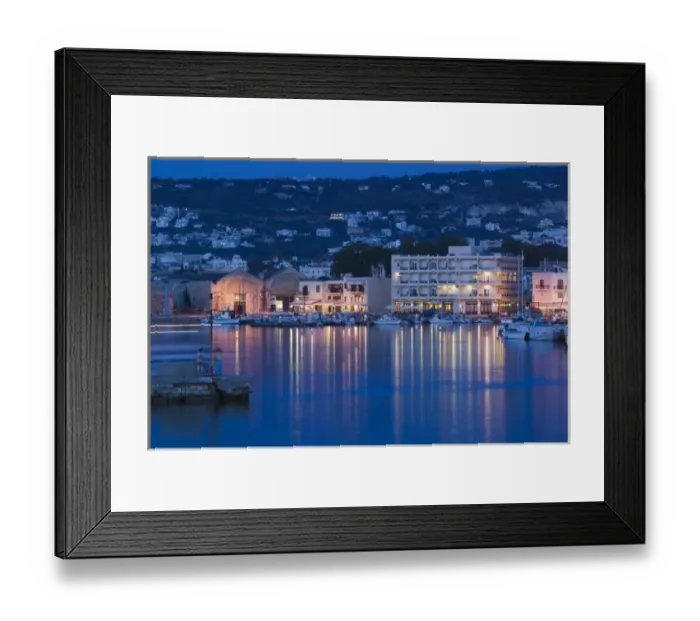 Framed Print : GREECE, CRETE, Hania Province, Hania: Dusk / Evening at the Venetian Port Framed Print : GREECE, CRETE, Hania Province, Hania: Dusk / Evening at the Venetian Port