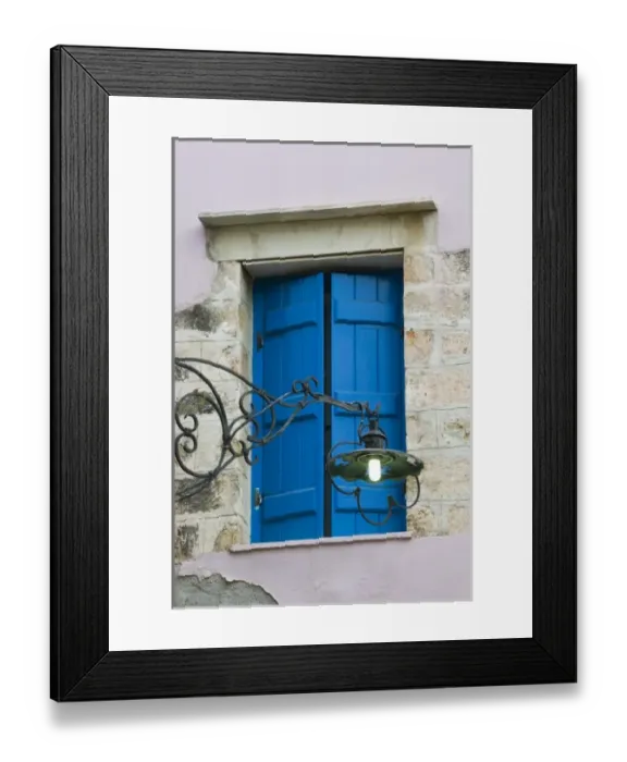 Framed Print : GREECE, CRETE, Hania Province, Hania: Splantzia Old Turkish Quarter, Blue Shutters