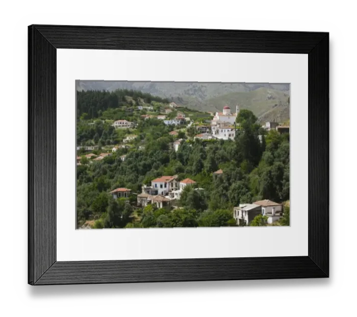 Framed Print : GREECE, CRETE, Hania Province, Lakki: Town View of Mountain Town Framed Print : GREECE, CRETE, Hania Province, Lakki: Town View of Mountain Town
