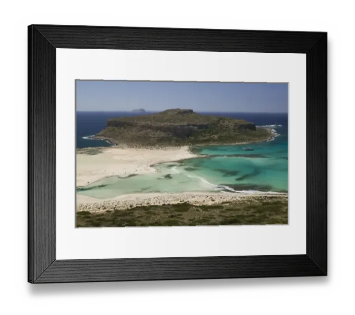 Framed Print : GREECE, CRETE, Hania Province, Gramvousa Peninsula: Balos Beach Aerial View Framed Print : GREECE, CRETE, Hania Province, Gramvousa Peninsula: Balos Beach Aerial View