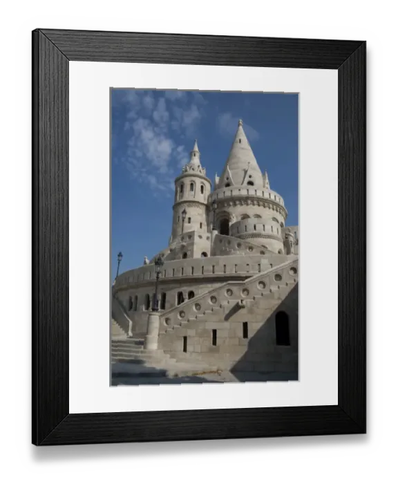 Framed Print : Hungary, capital city of Budapest. Buda, Castle Hill, castle towers of the Fishermens Bastion Framed Print : Hungary, capital city of Budapest. Buda, Castle Hill, castle towers of the Fishermens Bastion