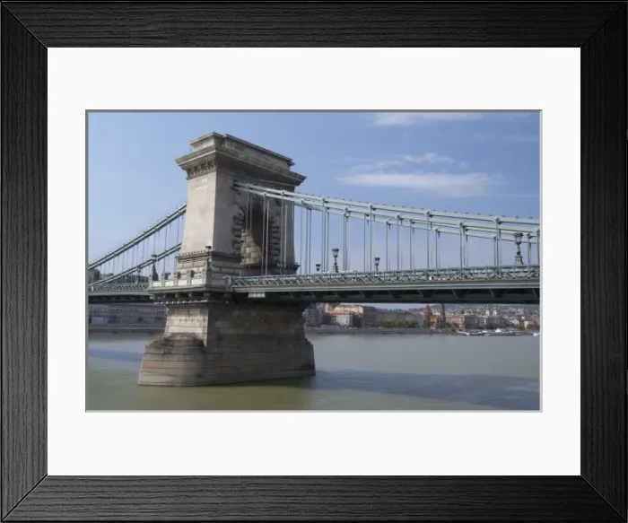 Framed Print : Hungary, capital city of Budapest. Historic Chain Bridge that connects Buda & Pest Framed Print : Hungary, capital city of Budapest. Historic Chain Bridge that connects Buda & Pest
