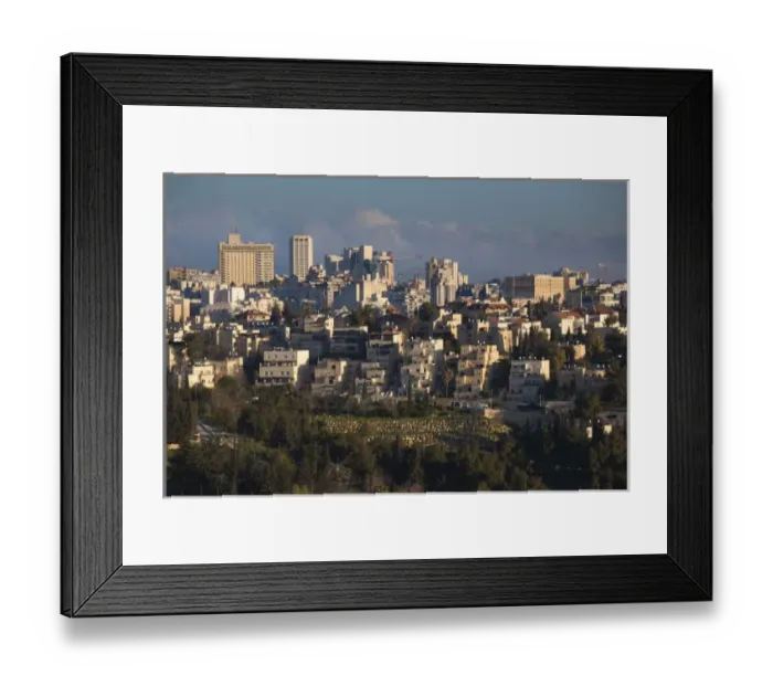 Framed Print : Israel, Jerusalem, elevated city view from Hs Promenade, morning Framed Print : Israel, Jerusalem, elevated city view from Hs Promenade, morning