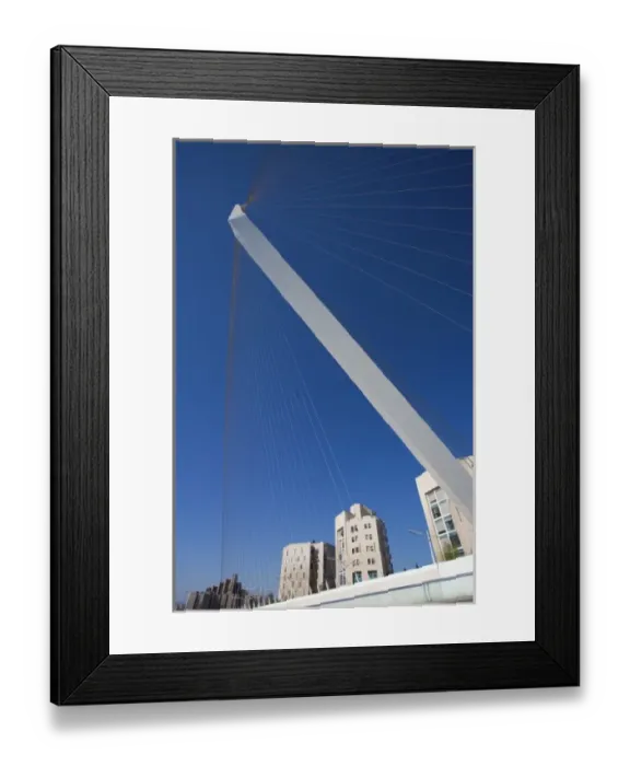 Framed Print : Israel, Jerusalem, Jerusalem Chords Bridge, designed by Santiago Calatrava Framed Print : Israel, Jerusalem, Jerusalem Chords Bridge, designed by Santiago Calatrava
