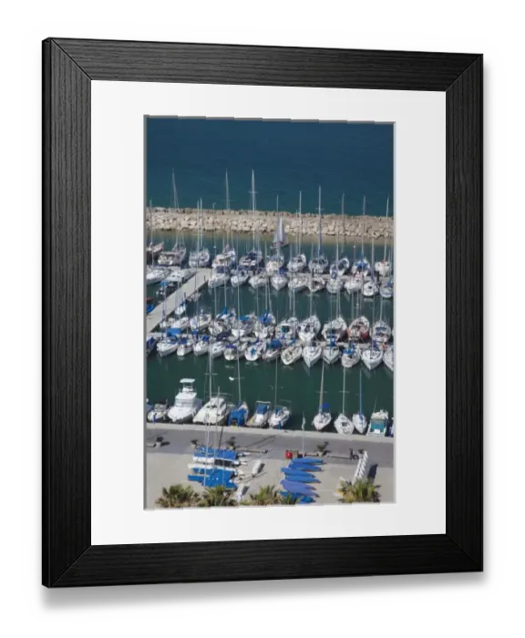 Framed Print : Israel, Tel Aviv, Tel Aviv Marina, elevated view