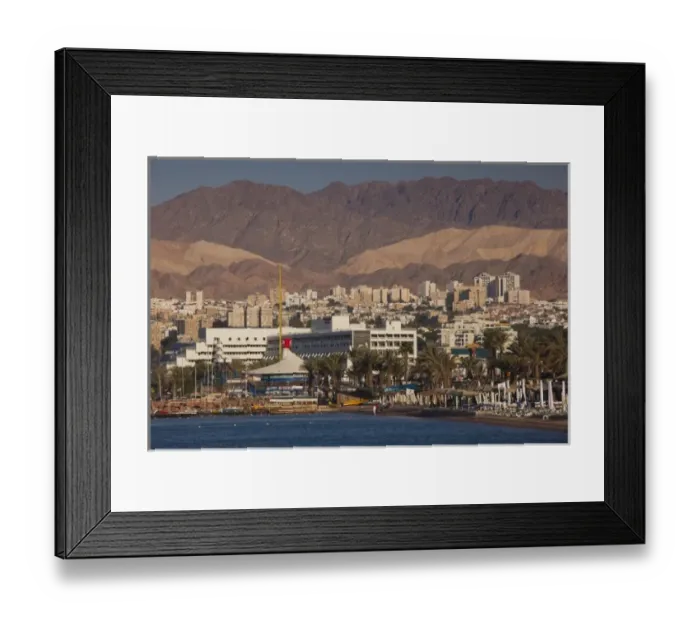 Framed Print : Israel, The Negev, Eilat, Red Sea beachfront, dawn