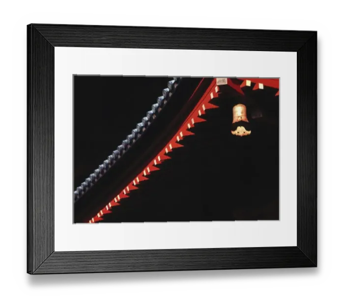 Framed Print : Japan, Honshu, Tochigi Pref. Nikko NP. A curved bell stands out from the lacquered Framed Print : Japan, Honshu, Tochigi Pref. Nikko NP. A curved bell stands out from the lacquered
