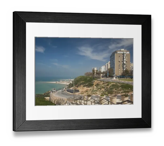Framed Print : Israel, North Coast, Netanya, cliffside buildings Framed Print : Israel, North Coast, Netanya, cliffside buildings