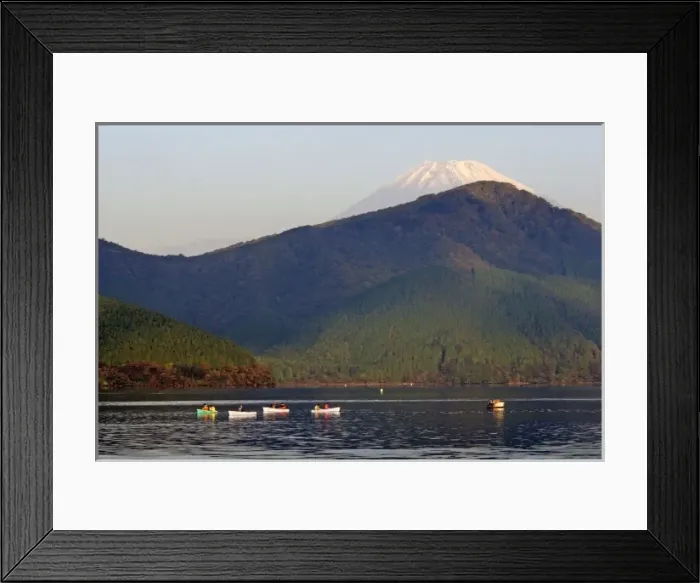Framed Print : Asia, Japan, Hakone. Early morning views of Mt. Fuji from Lake Ashi in the Fuji-Hakone-Izu