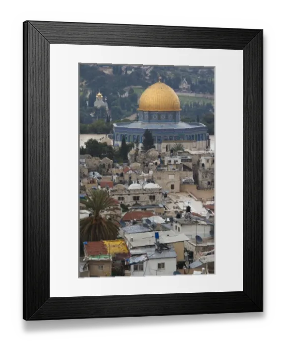 Framed Print : Israel, Jerusalem, Old City, Christian Quarter, elevated view Temple Mount and Dome Framed Print : Israel, Jerusalem, Old City, Christian Quarter, elevated view Temple Mount and Dome