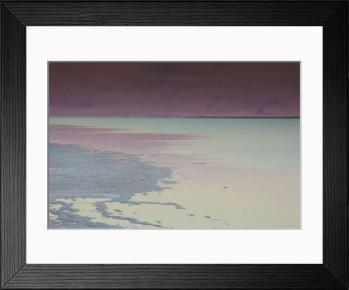 Framed Print : Israel, Dead Sea, Ein Bokek, Dead Sea, dusk