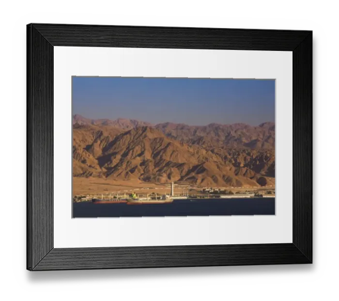 Framed Print : Israel, The Negev, Eilat, elevated view of Aqaba, Jordan Framed Print : Israel, The Negev, Eilat, elevated view of Aqaba, Jordan