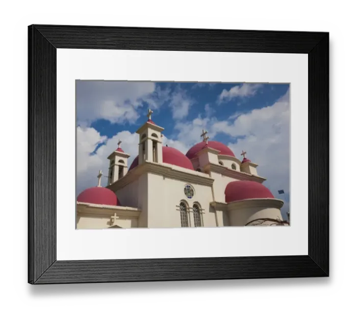 Framed Print : Israel, The Galilee, Tabgha, Greek Orthodox Monastery on the Sea of Galilee-Lake Tiberias Framed Print : Israel, The Galilee, Tabgha, Greek Orthodox Monastery on the Sea of Galilee-Lake Tiberias