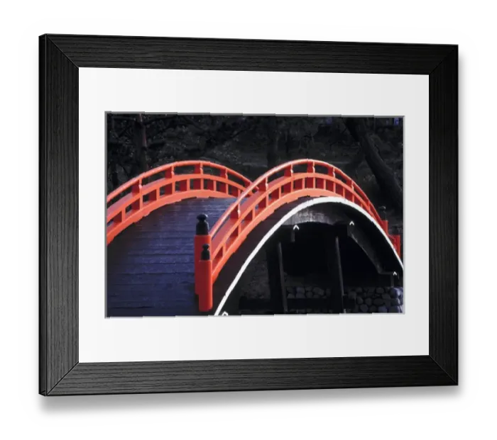 Framed Print : Japan, Nara Pref. Nara. The Royal Bridge spans a small pond in Nara, Japan Framed Print : Japan, Nara Pref. Nara. The Royal Bridge spans a small pond in Nara, Japan