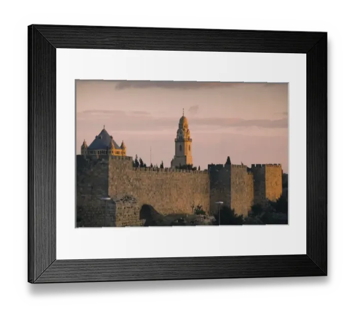 Framed Print : Israel, Jerusalem, Old City, city walls, sunset Framed Print : Israel, Jerusalem, Old City, city walls, sunset