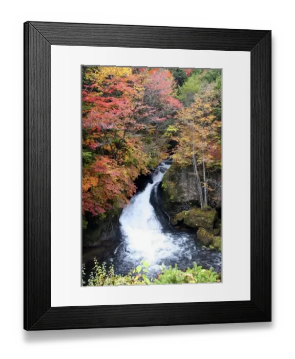 Framed Print : Japan, Nikko. Ryuzu Falls, Nikko National Park, in full fall color Framed Print : Japan, Nikko. Ryuzu Falls, Nikko National Park, in full fall color