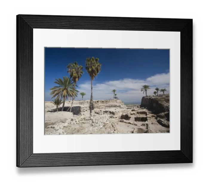 Framed Print : Israel, North Coast, Megiddo, Megiddo National Park, also known as Armageddon, ruins