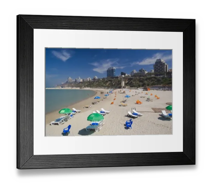 Framed Print : Israel, North Coast, Netanya, beach view Framed Print : Israel, North Coast, Netanya, beach view