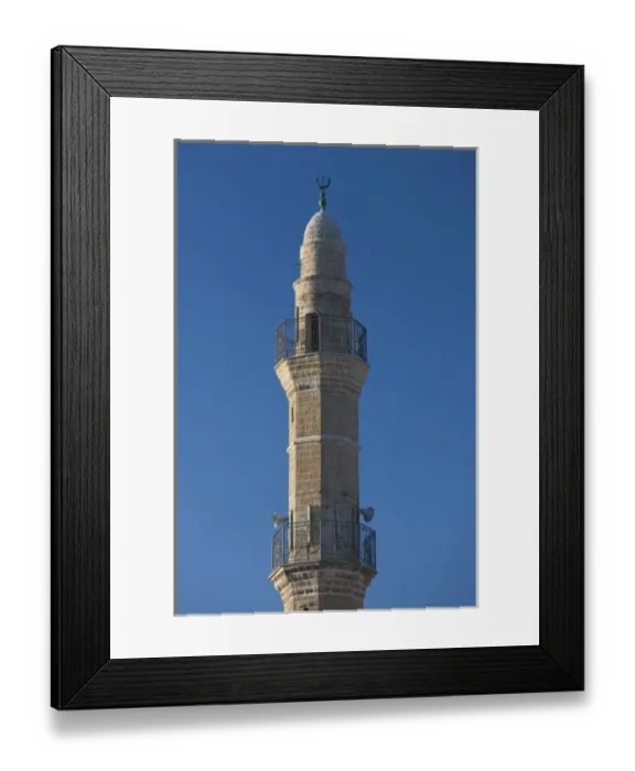 Framed Print : Israel, Tel Aviv, Jaffa, mosque minaret