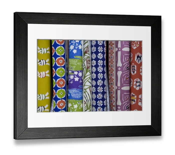 Framed Print : Japan, Honshu island, Kyoto, decorative Washi rice papers on display in store