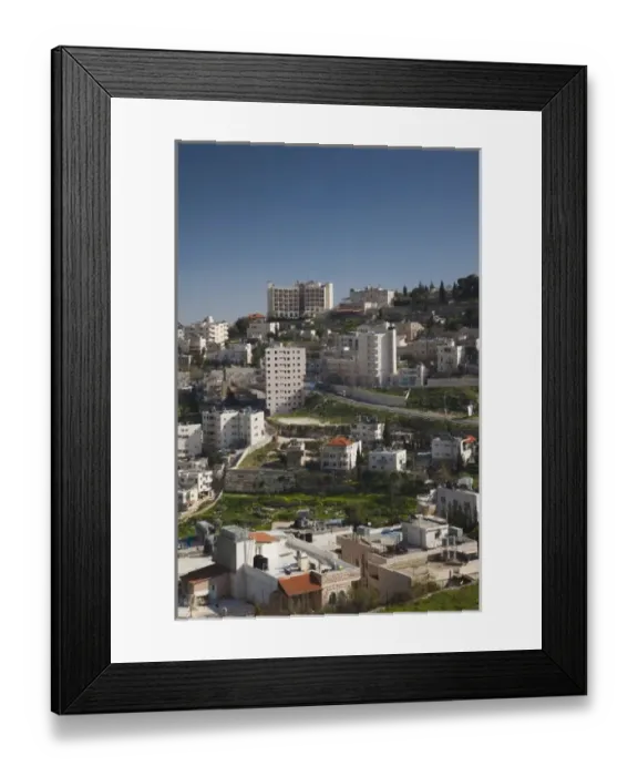 Framed Print : Israel, West Bank, Bethlehem, elevated town view from Manger Street Framed Print : Israel, West Bank, Bethlehem, elevated town view from Manger Street