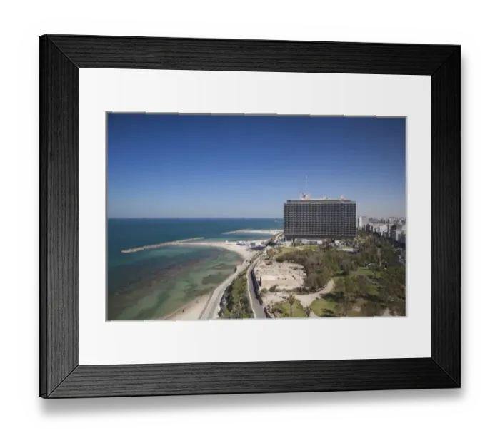 Framed Print : Israel, Tel Aviv, elevated view of Hilton Hotel Framed Print : Israel, Tel Aviv, elevated view of Hilton Hotel