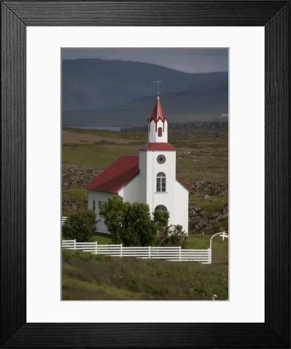 Framed Print : ICELAND21195_JUL2009_BARTRUFF. CR2-Country church at foot of Mt. Helgafell on Snaefellsnes Framed Print : ICELAND21195_JUL2009_BARTRUFF. CR2-Country church at foot of Mt. Helgafell on Snaefellsnes