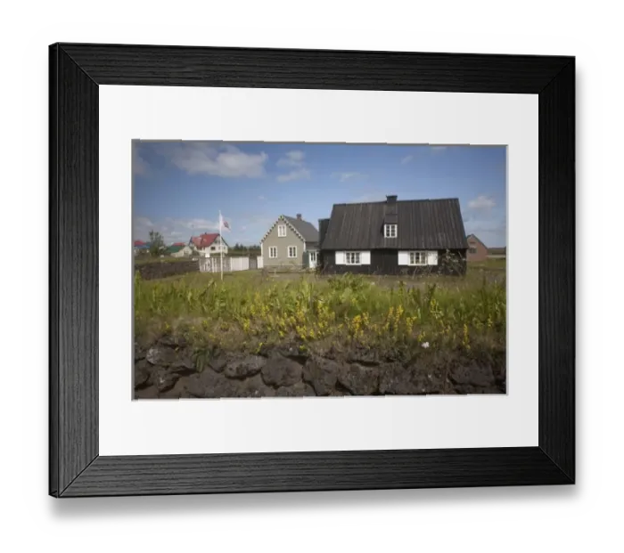 Framed Print : Historic buildings in the village of Vik, Icelands southernmost settlement Framed Print : Historic buildings in the village of Vik, Icelands southernmost settlement