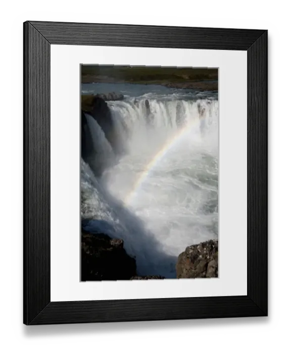 Framed Print : Rainbow formed in the mists of Godafoss Falls ( Falls of the Gods ). Here Framed Print : Rainbow formed in the mists of Godafoss Falls ( Falls of the Gods ). Here