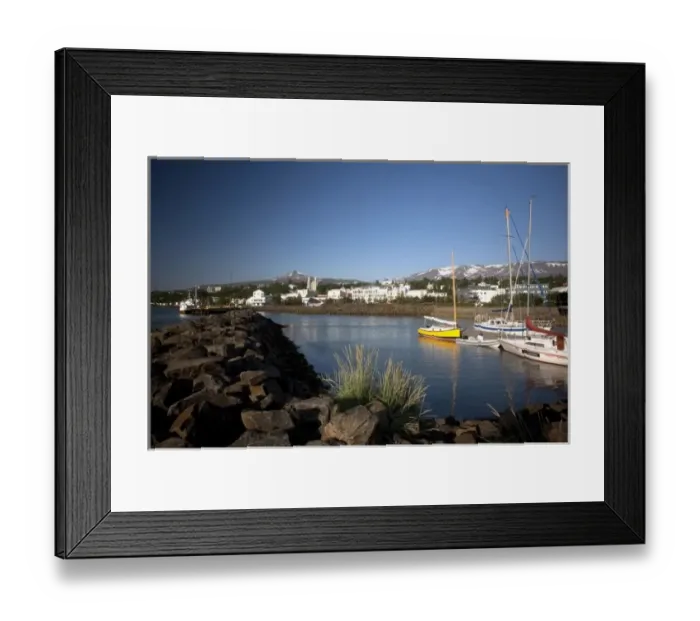 Framed Print : Sailboats docked at Akureyri in North Iceland Framed Print : Sailboats docked at Akureyri in North Iceland