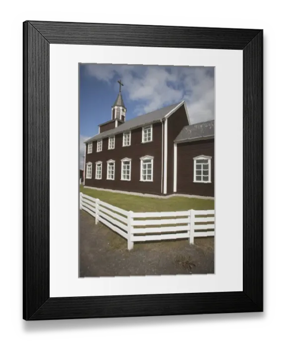 Framed Print : Village church of Vik, the southernmost settlement in Icelands main island Framed Print : Village church of Vik, the southernmost settlement in Icelands main island