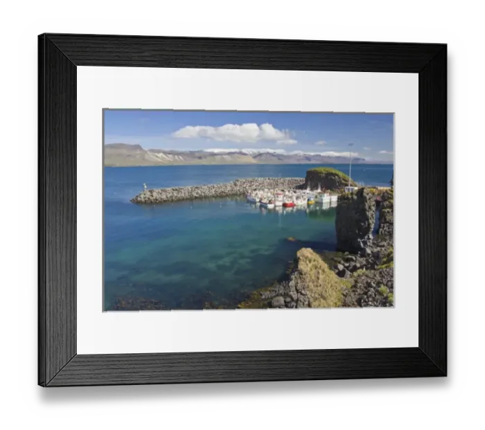 Framed Print : Europe, Iceland, Snaefellsnes Peninsula, Arnarstapi, North Atlantic Ocean, scenic