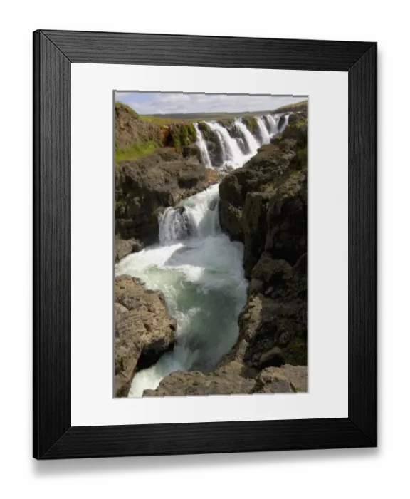 Framed Print : Iceland, Kolugljufur waterfall and canyon Framed Print : Iceland, Kolugljufur waterfall and canyon