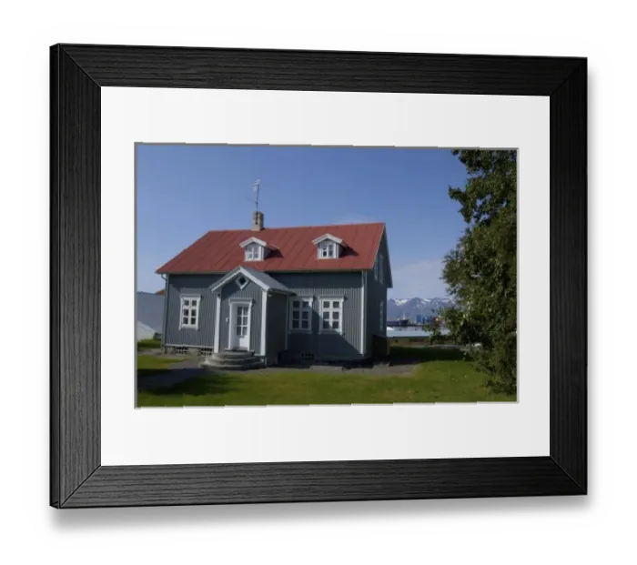 Framed Print : Iceland, Husavik, traditional home Framed Print : Iceland, Husavik, traditional home
