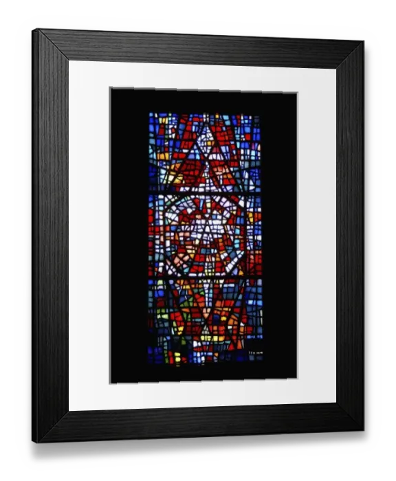 Framed Print : Iceland, Skalholt, Bishops church stained glass window