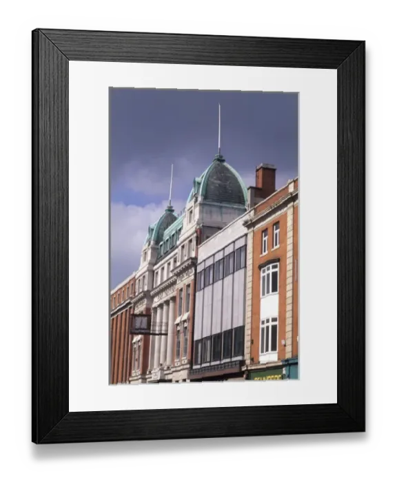 Framed Print : Life in Ireland buildings on O Connell Street with architecture in Dublin Ireland Framed Print : Life in Ireland buildings on O Connell Street with architecture in Dublin Ireland