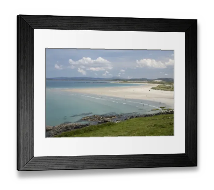 Framed Print : Ireland, Portnoo. Distant view of Portnoo Beach with white sand Framed Print : Ireland, Portnoo. Distant view of Portnoo Beach with white sand