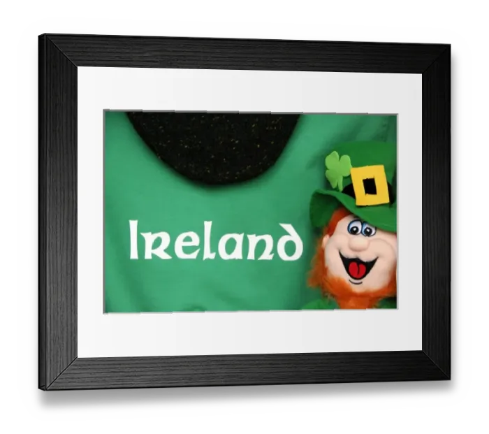 Framed Print : Europe, Ireland, Killarney. Leprechaun & T-shirt. THIS IMAGE RESTRICTED - Not available to U Framed Print : Europe, Ireland, Killarney. Leprechaun & T-shirt. THIS IMAGE RESTRICTED - Not available to U