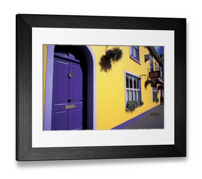 Framed Print : Ireland, County Cork, Kinsale. Colorful bed and breakfast exterior Framed Print : Ireland, County Cork, Kinsale. Colorful bed and breakfast exterior