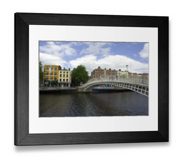 Framed Print : Ireland, Dublin. Ha penny bridge over the River Liffey Framed Print : Ireland, Dublin. Ha penny bridge over the River Liffey