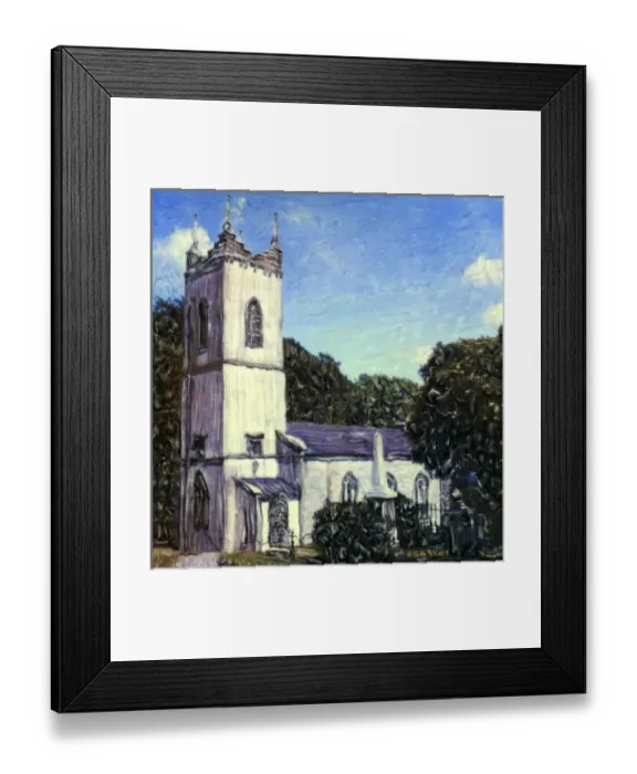 Framed Print : Europe, Ireland, Hill of Tara. White church on sunny day. Polaroid SX70 Manipulation Framed Print : Europe, Ireland, Hill of Tara. White church on sunny day. Polaroid SX70 Manipulation