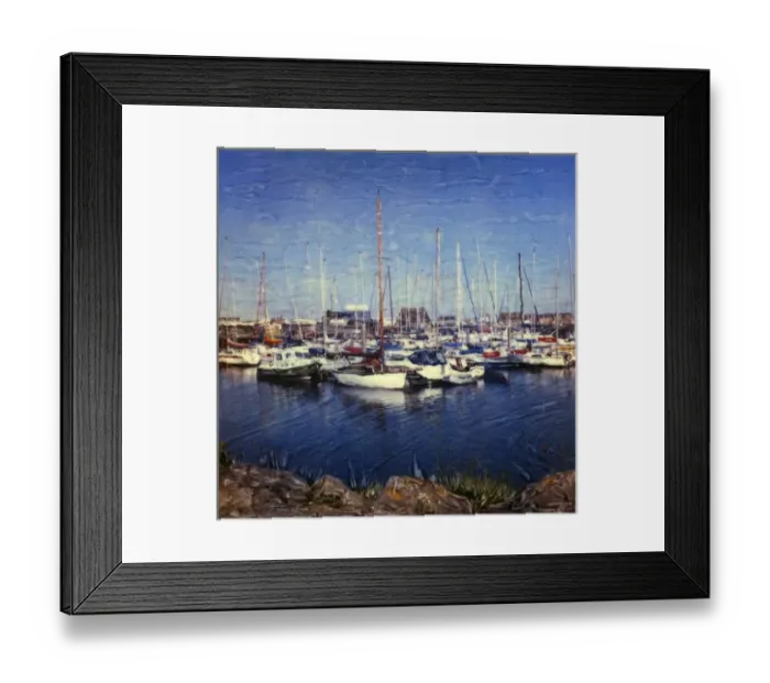 Framed Print : Europe, Ireland, Dublin, Howth Marina. Harbor with sailboats on sunny day. Polaroid Framed Print : Europe, Ireland, Dublin, Howth Marina. Harbor with sailboats on sunny day. Polaroid