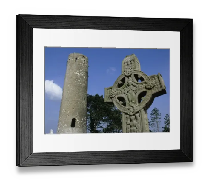 Framed Print : Ireland, County Offaly, Clonmacnoise, 9th century High Cross Framed Print : Ireland, County Offaly, Clonmacnoise, 9th century High Cross