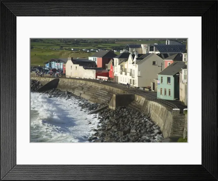 Framed Print : Lahinch, County Clare, Ireland, Houses, Breakwater, Waves, Coastline, Town Framed Print : Lahinch, County Clare, Ireland, Houses, Breakwater, Waves, Coastline, Town