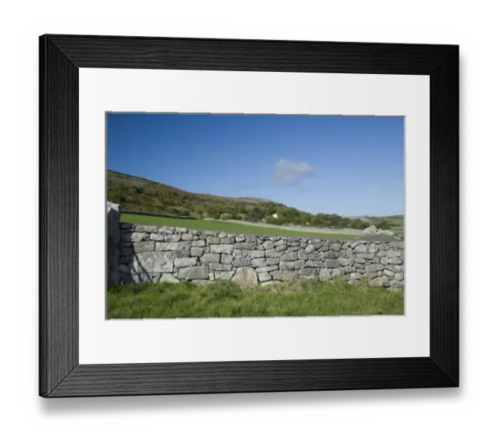 Framed Print : Stone fence, Ireland, Farm, Landscape, Scenic Framed Print : Stone fence, Ireland, Farm, Landscape, Scenic