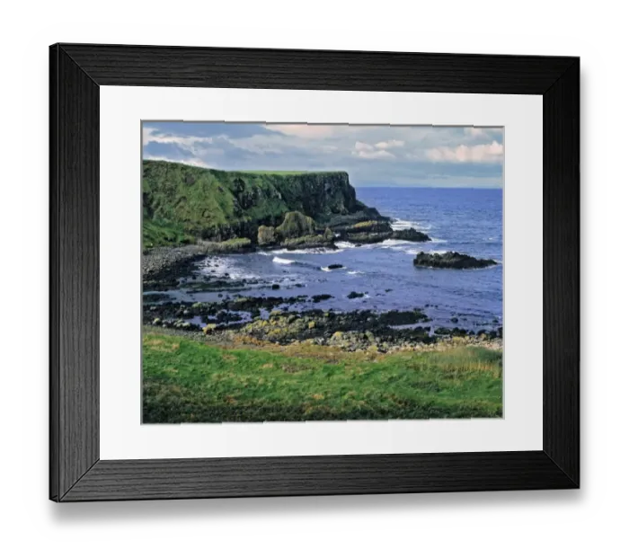 Framed Print : Northern Ireland, County Londonderry, Castlerock. The rugged coastline is shaped Framed Print : Northern Ireland, County Londonderry, Castlerock. The rugged coastline is shaped